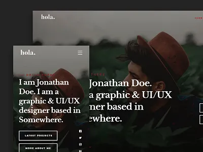 Hola Free HTML Website Template blog free freebie html personal portfolio resume template ui ux vcard website