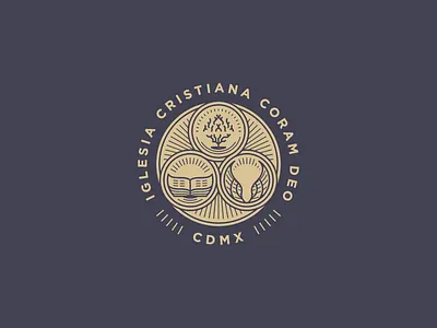 Iglesia Cristiana Coram Deo badge icon illustration line art logo