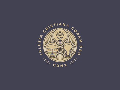 Iglesia Cristiana Coram Deo badge icon illustration line art logo