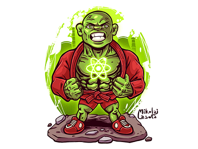Nuclear Sambo Fighter or Soviet Sambo Hulk artwork character dribble debut fighter hulk illustration mma nuclear procreate sambo soviet sport