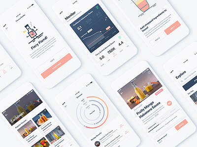 Capsi App 🌶️ clean dashboard flat ios minimal mobile mobile app monitor recipe recipe app ui ux