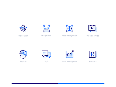 Redesign of Baidu Ai Service Icon ai blue face image nlp recognition tech data nlp video voice vr