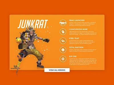 Overwatch Junkrat gaming junkrat old work orange overwatch ui