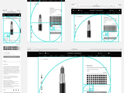 Golden Ratio X Harvey Nichols (product detail pages) buy device ecommerce golden ratio harvey nichols layout pdp product responsive screen shop web