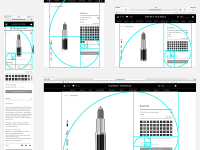 Golden Ratio X Harvey Nichols (product detail pages) buy device ecommerce golden ratio harvey nichols layout pdp product responsive screen shop web