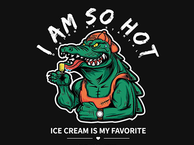 I am so hot Crocodile crocodile graphic design hot illustration