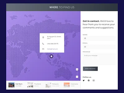 Contact Pages agency clean contact design interface location minimal new screen template ui ux