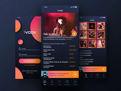 iVoox podcast app design ivoox podcast redesgin responsive design ui ux web