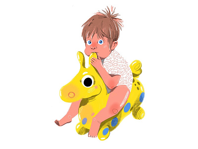 Rider baby cute horse kid play procreate toy
