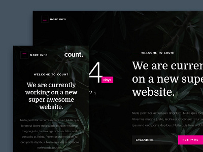 Count Free HTML Website Template coming soon countdown counter free html landing page onepage template ui ux website