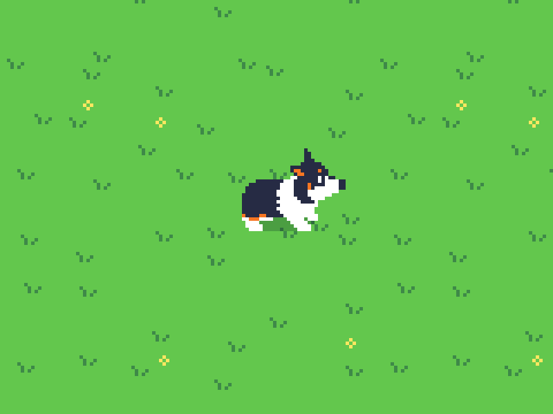 42 Top-Down Movement 8bit animation corgi dog isometric pixelanimation pixelart retro topdown ドット絵