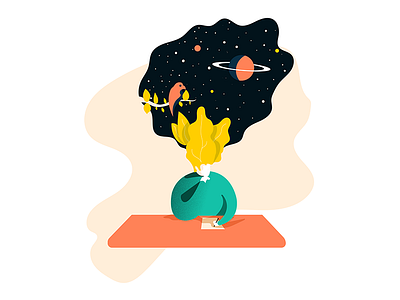 Open minded adobe illustrator dreamy illustrateur illustration mind open planets vectorart