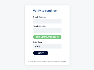 Verify Screen UI dashboard green resend code ui flat color ui design verification verify