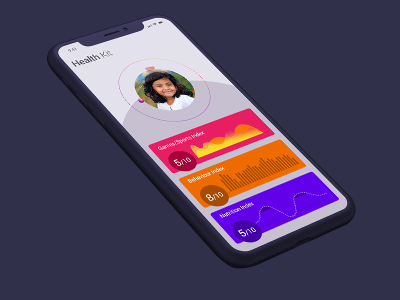 Health Kit App animation app branding design designteam designthursday interaction iphonex reportbee ui ux