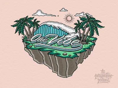 One Vibe Slice of Paradise Episode Artwork art design hand lettering illustration lettering podcast procreate