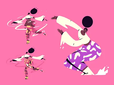 Dance character dance flat girl vector