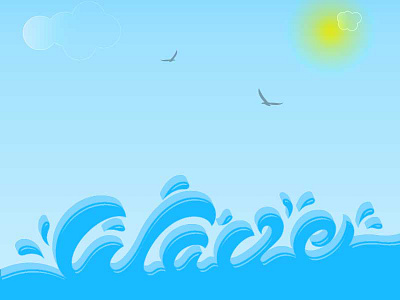 Wave handlettering illustration