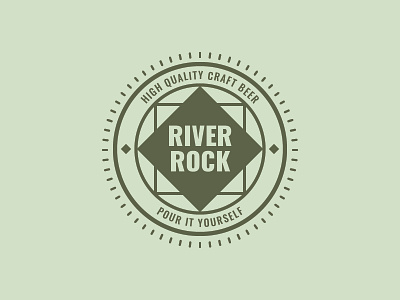 River Rock Retro Logo Template badge brand branding company flat identity logo print retro template vector vintage