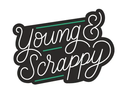 Young & Scrappy Patch Design hand lettering lettering patch patch design script type