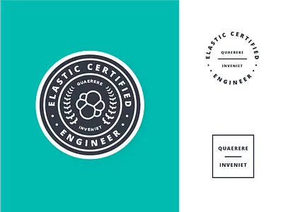 Elastic Certification Badge academic badge brackets certification crest emblem ivy patch seal training