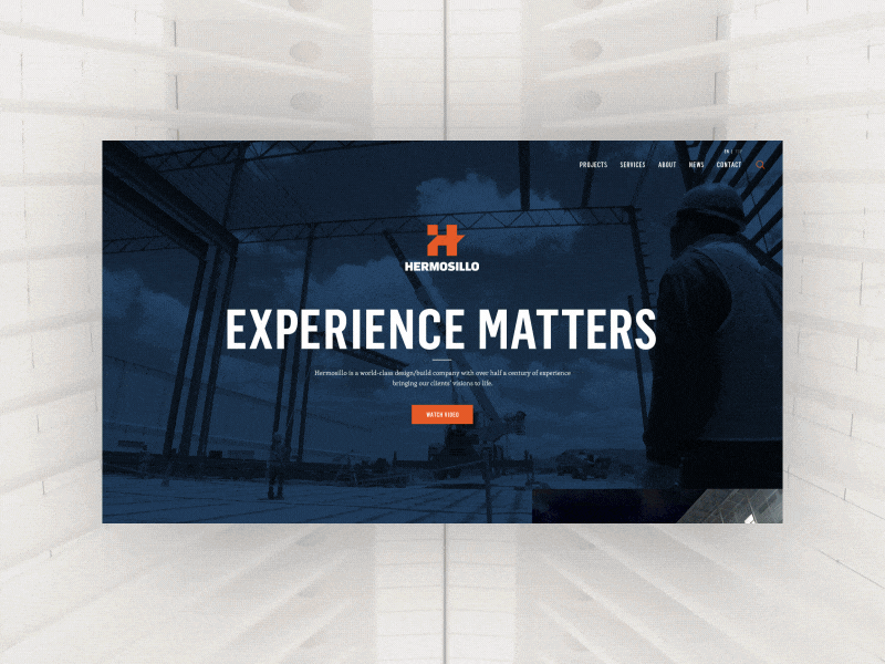 Hermosillo Website Redesign blue clean construction microsite orange simple ui ux web app web design website