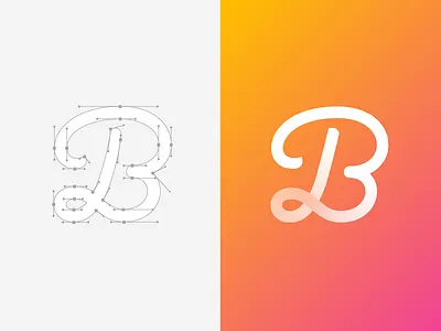 DB Monogram Design 2 brand identity branding graphic gradient modern social media letter d m flow logo mark symbol icon startup business playful transparent points grid type typography text custom