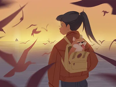 Warm Goodbyes background character concept art design environment graphic illustration light painting visual development