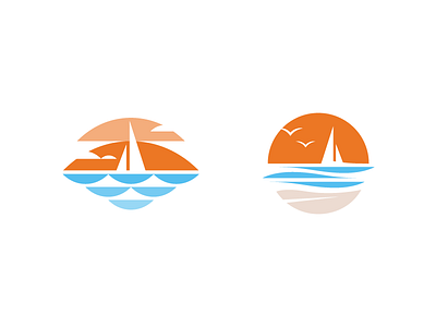 Summer boat calm illustration sailing sand sea summer sun sunset waves