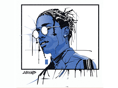 A$AP Rocky Vector Portrait a$ap a$ap rocky album cover hip hop new york new york rap portrait rap art rap logo rapper portrait soundcloud vector portrait