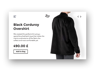 Bey - Product Detail Page animation basic card flat jacket product simple ui web white