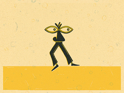 It's Kickin' In character dancing design drawing eyes hand drawn illustration man retro