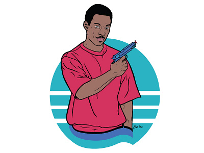 80s Eddy Murphy 80s beverly hills cop digital art eddy murphy fan art illustration movie art