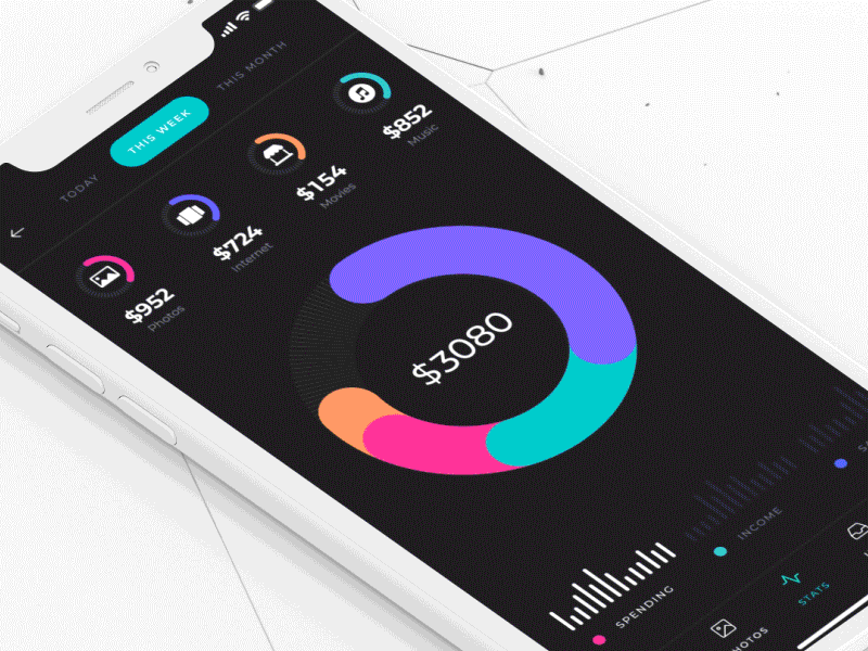 Budget App animation gif interaction design ui ui kit ui8 ux