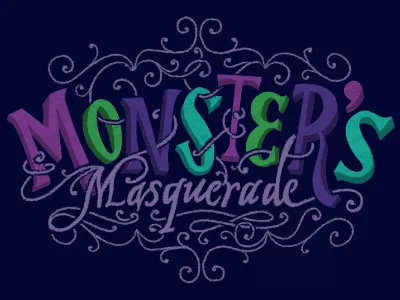 Monster's Masquerade Logo ball childrens museum event design event logo halloween halloween logo hand lettering logo logo design masquerade monster procreate