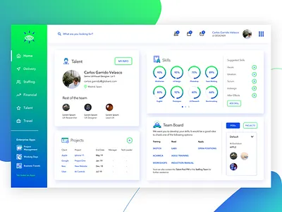 Concept Staffing Tool Home Page apps concept page dashboard landing page minimalist design modern design product page staff ui elements ui kit ux webapp