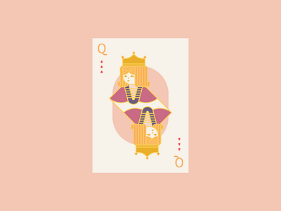 Queen cards flat illustration playing cards queen