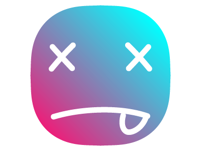 Dead candy cotton dead face gradient rating smiley