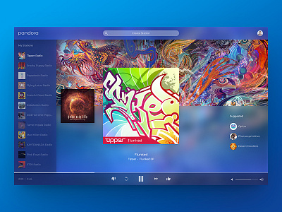 Pandora // Practice Shot 003 blue blur dailyui music player