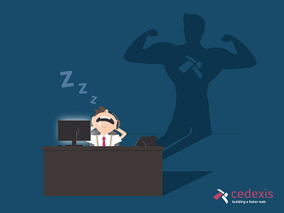 Help Desk Hero Graphic call call center cdn desk employee help hero multi cdn shadow sleep telecomm telephone