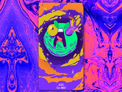 Tarot arcanos card colors fun illustration magic moon tarot witch