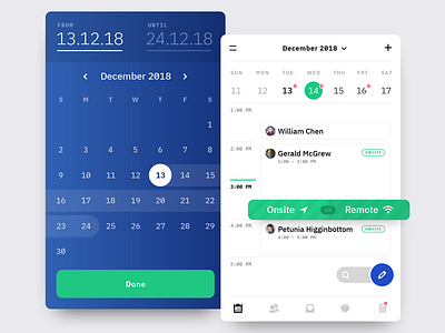 Calendar + Date Range Popover android calendar ios mobile picker popover schedule ui