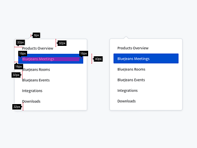 Menu design system dropdown list menu object system ui