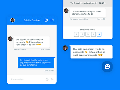 Chat Online Interface Design for a Intercom Like Product blue bubble chat conversation intercom interface