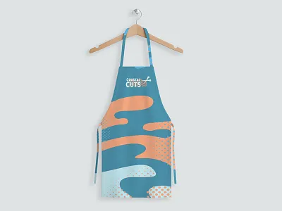 Coastal Cuts Barber Apron apron barber barbershop beach hair negative space negative space logo scissors summertime vintage badges vintage barber designs