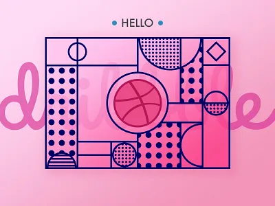 Hello dribbble invitation pattern