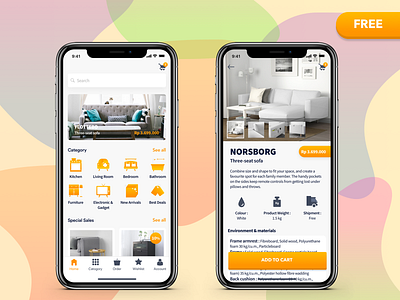 Furniture Ecommerce Concept download ecommerce free freebis furniture ios mobile app ui