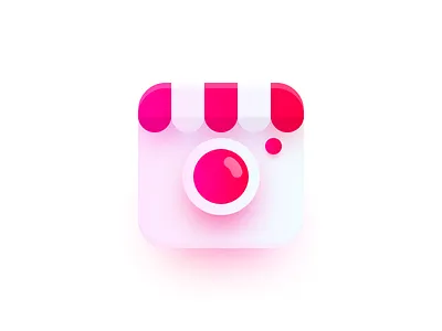 Photo Market app candy color glow icon logo market photo shadow shop