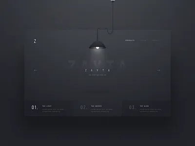 The Little Light card clean dark light minimal product shadow simple ui website