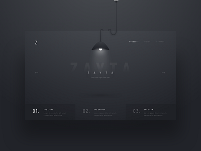 The Little Light card clean dark light minimal product shadow simple ui website