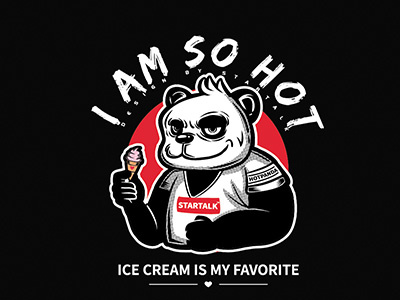I am so hot Panda cream design graphic hot ice illustration panda